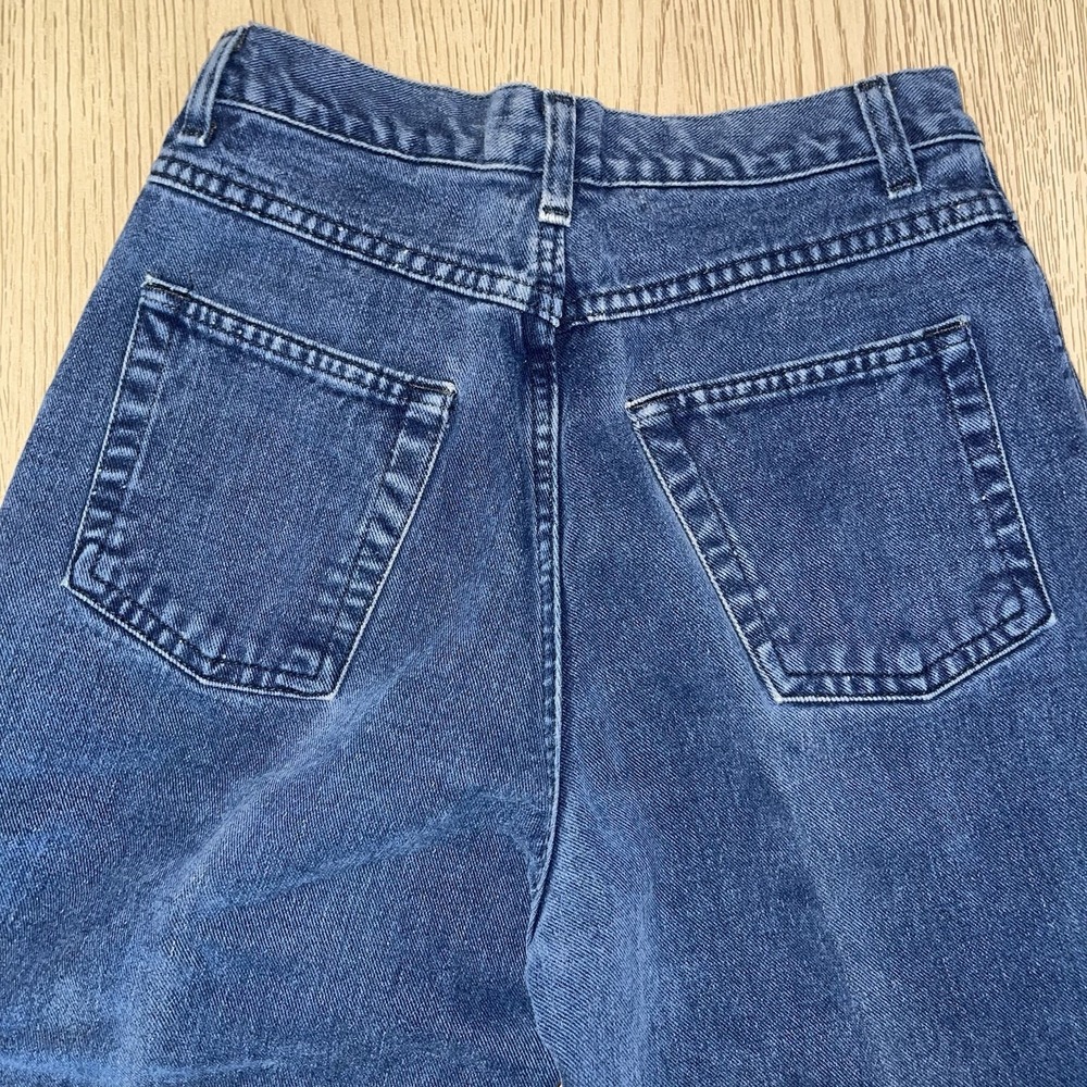Vintage 90s GAP High Waisted Mom Jeans Made in USA Tapered Leg Blue Denim 5/6 - Picture 3 of 6